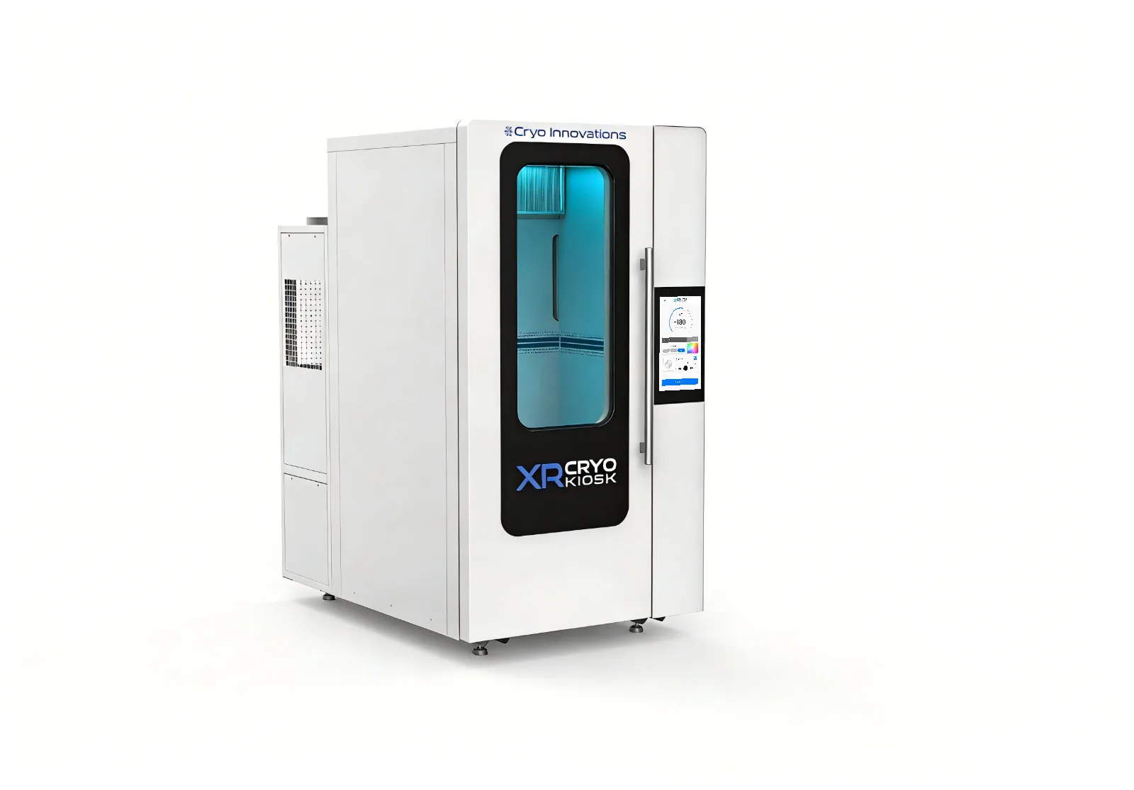 The XR Cryo Kiosk v2, three-quarter view