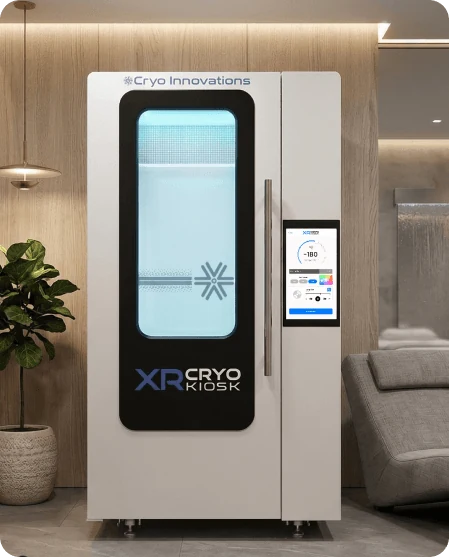 The XR Cryo Kiosk installed in a lounge